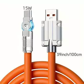Вращающиеся на 180° зарядные кабели кабель для быстрой зарядки данных Type C к Type-CPD 120 Вт кабель для Android кабель для Vivo для Samsung 1m