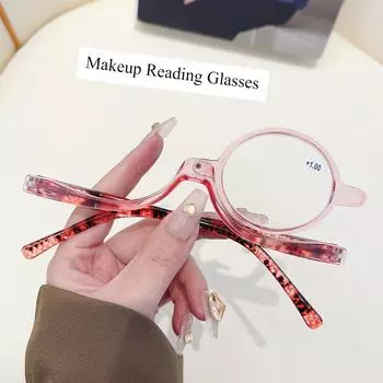 Вращающиеся очки для чтения с эффектом макияжа, увеличительные очки с защитой от синего света, очки для пресбиопии с диоптриями от +1,0 до +4,0 +2.5