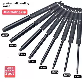 Вращающиеся щипцы для завивки GLADAY для стойкой укладки без повреждения волос 16mm US standard чёрный