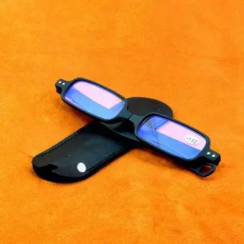 Вращающиеся складные очки для чтения для мужчин и женщин Сверхтонкие прямоугольные классические очки во всю оправу +1 +1,5 +2 +2,5 +3 +3,5 +4 +0.75 чёрный