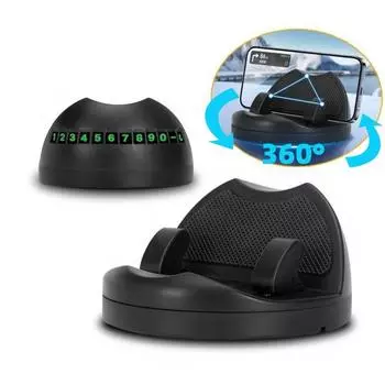 Вращающийся автомобильный держатель для телефона, подставка для приборной панели, наклеивание смартфона, поддержка GPS-навигации, автомобильное крепление с парковочной табличкой для номера телефона