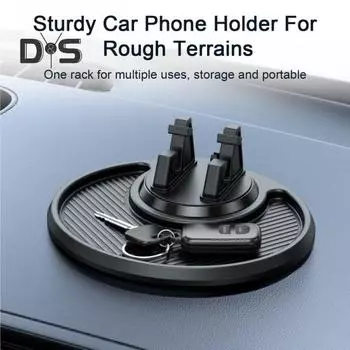 Вращающийся автомобильный держатель для телефона, стабильное универсальное крепление для навигации, вращение на 360 градусов для оптимального просмотра чёрный
