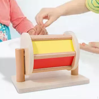 Вращающийся барабан Ранняя образовательная игрушка Ролик Развитие Деревянный Роликовый Текстильный Сенсорный