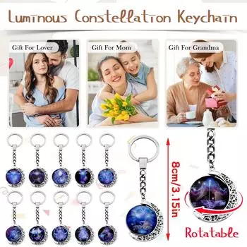 Вращающийся брелок-подвеска с созвездием полушария и драгоценным камнем времени One Size