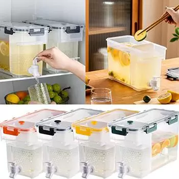 Вращающийся чайник для холодной воды, летний бытовой чайник с краном, холодильник, чайник для фруктового сока, лимонада, устойчивый к высокой температуре, ведро для чая One Size серый