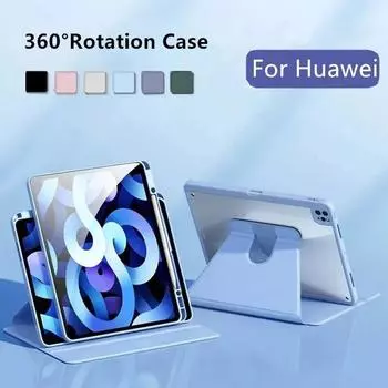 Вращающийся чехол для Huawei MatePad Air 11,5, противоударный чехол MatePad 11 Pro 10,8, 2021, чехол-книга для Honor V8 Pro, 12,1 дюйма, кожаный чехол Matepad PRO 10.8 розовый