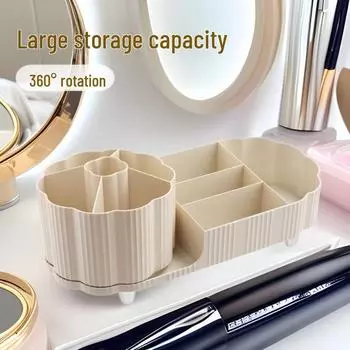 Вращающийся держатель для кистей для макияжа и косметики trumpet белый