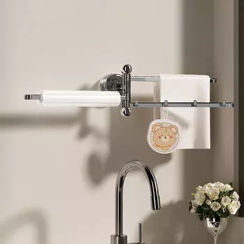 Вращающийся держатель для полотенец, настенный, прочный держатель для ванной с 3 ручками чистый