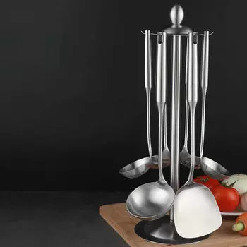 Вращающийся держатель для посуды, ложка, половник с 6 крючками, вешалка для кухни Style B