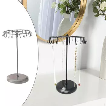 Вращающийся держатель для ювелирных изделий, ожерелье, серьги, полка, вешалка, органайзер