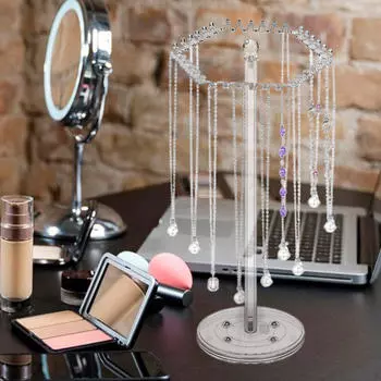 Вращающийся держатель для ювелирных изделий, полка для хранения ожерелий, прочная, простая в использовании, устойчивая, большая емкость для дома
