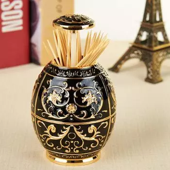 Вращающийся держатель для зубочисток Вращающийся пресс для зубочисток Коробка-диспенсер Органайзер Контейнер Украшения для дома Кухня Отель