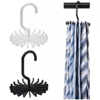 Вращающийся держатель крючков, вешалка для хранения, вешалка для галстуков, экономящая место, вращающийся держатель для шарфов, органайзер для шкафа 1pc