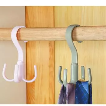 Вращающийся держатель, крючок, держатель для одежды, вешалка для ремня, вешалка для галстука, органайзер, вращающийся на 360 градусов, удобный, практичный, четыре лапки, уникальный розовый