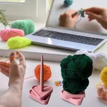 Вращающийся держатель пряжи Yousheng Love Heart, 3D-печатная основа в форме сердца, диспенсер для клубков пряжи, подставка, органайзер для хранения, аксессуары для вязания крючком розовый