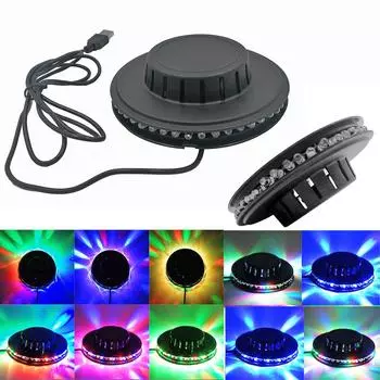 Вращающийся диско-светильник со звуковым управлением USB RGB LED Ball Party KTV Bar Stage Lamps Простая установка Изысканный сценический эффект