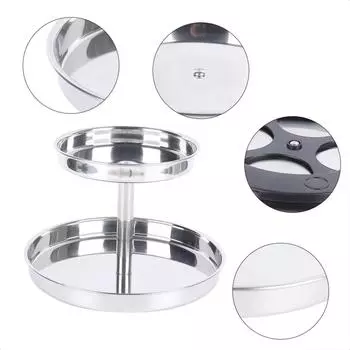 ° Вращающийся двухъярусный органайзер для специй, поворотный столик, полка для кухни и ванной комнаты United States