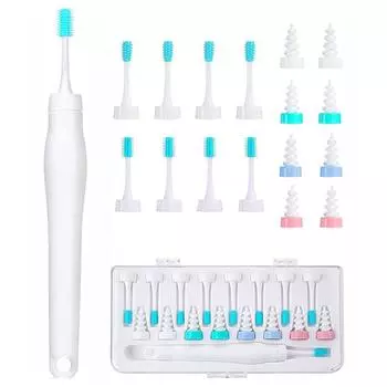 2 в 1 вращающийся инструмент для удаления ушной серы с 16 сменными очищаемыми спиральными насадками Si White pole + white box