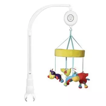 Вращающийся колокольчик для кровати, держатель для мобильного телефона, погремушка, кронштейн для игрушки, аксессуары для коляски белый