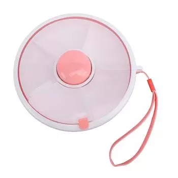 Вращающийся контейнер для закусок с крышкой, 5 отсеков, дозатор, герметичный, с защитой от проливания, для детей, с фруктами L розовый