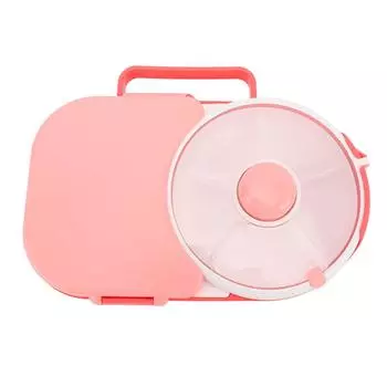 Вращающийся контейнер для закусок с крышкой, герметичный пластиковый вращающийся ящик для хранения закусок на открытом воздухе, кораллово-розовый коралл розовый