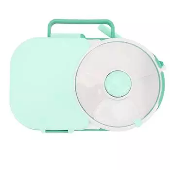 Вращающийся контейнер для закусок с крышкой, герметичный пластиковый вращающийся ящик для хранения закусок на открытом воздухе, мятно-зеленый мятный зеленый