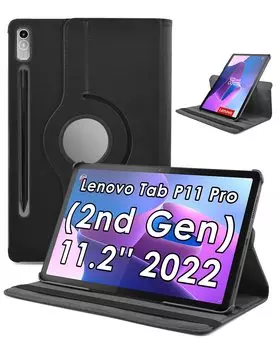 Вращающийся кожаный чехол для Lenovo XiaoXin Pad Pro 11,2 дюйма P11 Pro Gen 2 TB-132FU 2022, чехол для планшета Pad Pro 2022, 11,2 дюйма P11Pro 2022 11.2inch синий