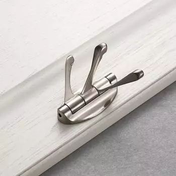 Вращающийся крючок для одежды, настенный металлический крючок для зонтика, многофункциональный складной настенный крючок для спальни, ванной комнаты, вешалка для полотенец серебряный