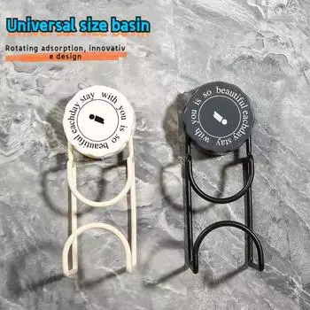 Вращающийся крючок для раковины с присоской, стойка для хранения раковины без перфорации, настенный артефакт для раковины, ванная комната, прочная несущая способность