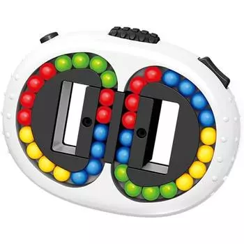 Вращающийся кубик-спиннер Magic Bean, игрушки-фиджет, головоломки-фиджет для снятия стресса, обучающая и образовательная игрушка для снятия тревожности, ручной кубик-головоломка с двойным переворотом 12*9*2.8cm белый