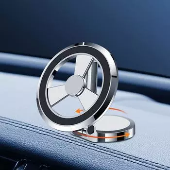 Вращающийся магнитный автомобильный держатель для телефона, подставка-кронштейн, противоскользящий чёрный