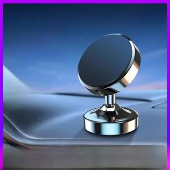 Вращающийся магнитный автомобильный держатель для телефона - универсальное крепление на вентиляционную решетку Metal dot magnetic bracket