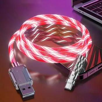 Вращающийся магнитный стример цинковый сплав кабель для передачи данных быстрая вспышка Android зарядка для Apple кабель Da H9Y7 Colored light-mirco