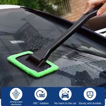 Вращающийся на 180° комплект щеток для мытья окон автомобиля Щетка для мытья лобового стекла автомобиля Щетка для мытья окон автомобиля с телескопической ручкой