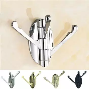 Вращающийся на 180° крючок для вешалок, бытовые металлические настенные вешалки с 3 крючками для кухни и ванной комнаты, многофункциональный регулируемый держатель для сумок