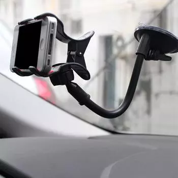 Вращающийся на 360° автомобильный держатель для телефона, универсальное крепление на лобовое стекло, приборная панель, подставка для мобильного телефона, GPS-телефон, гибкий кронштейн, автоаксессуары