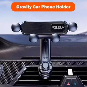Вращающийся на 360° автомобильный держатель для телефона, гравитационный зажим для воздуховода, подставка для мобильного телефона в автомобиле, поддержка GPS для мобильного телефона чёрный