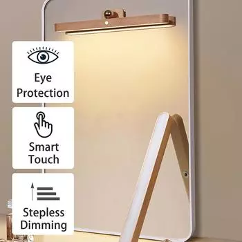 Вращающийся на 360° деревянный светодиодный настенный светильник, магнитное съемное зеркало для макияжа, передняя заполняющая лампа, настенный светильник, USB-ночник, спальня, гостиная 1pc