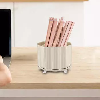 Вращающийся на 360° держатель для кистей для макияжа, ящик для хранения, косметический органайзер для аксессуаров для спальни Cream Color