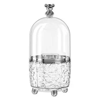 Вращающийся на 360° держатель для кистей для макияжа, органайзер с ледниковыми узорами, несколько сеток с пылезащитной крышкой, подставка для кистей для макияжа серый