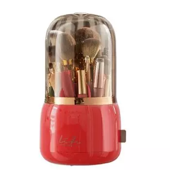 Вращающийся на 360° держатель для кистей Прозрачный тубус для хранения кистей для макияжа Хранение средств по уходу за кожей