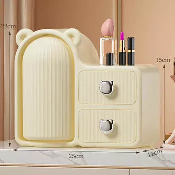 Вращающийся на 360° держатель для косметики, косметические кисти, портативный водонепроницаемый контейнер, органайзер, чехол белый