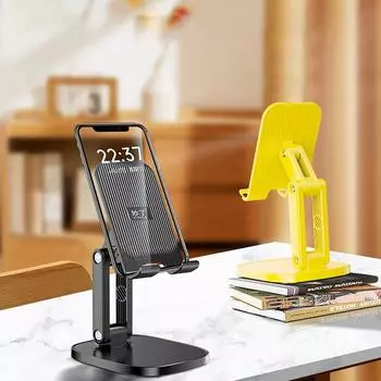 Вращающийся на 360° держатель для мобильного телефона, складная настольная подставка для мобильного телефона, ленивый планшет, портативная подставка для мобильного телефона чёрный
