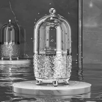 Вращающийся на 360° держатель кистей для макияжа, органайзер, контейнер для хранения косметических кистей серый