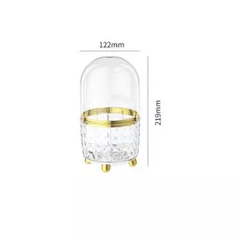 Вращающийся на 360° держатель кистей для макияжа с крышкой, лак для ногтей, карандаш для бровей, помада, органайзер, коробка для хранения косметики, органайзер для макияжа прозрачный