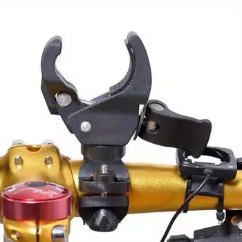 Вращающийся на 360° фонарик, крепление для велосипедного руля, светодиодный фонарик, крепление для фонарика, зажим, держатель, кронштейн для велосипедного фонаря чёрный