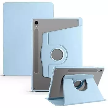Вращающийся на 360 градусов акриловый прозрачный жесткий чехол для планшета Samsung Tab S9 FE 10,9 FE жесткий защитный складной чехол-держатель Tab S9 Fe(10.9 inch) серый