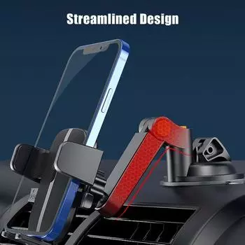 Вращающийся на 360 градусов автомобильный держатель для крепления на лобовое стекло, приборную панель, присоска, складной кронштейн для телефона и GPS чёрный