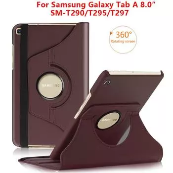 Вращающийся на 360 градусов чехол для Samsung Galaxy Tab A 8,0 SM-T290, тонкий чехол из искусственной кожи для планшета T290 T295 T297 2019