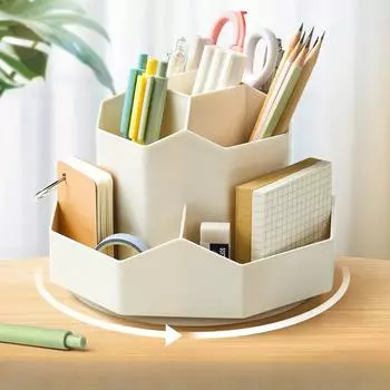Вращающийся на 360 градусов держатель для кистей, подставка для канцелярских принадлежностей, вращающийся настольный органайзер, косметический органайзер, держатель для губной помады
